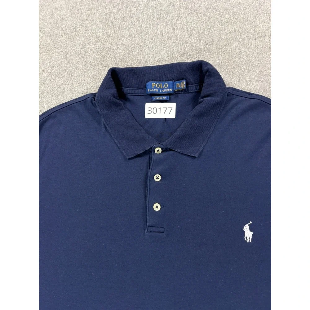 Polo Ralph Lauren Pima Cotton Short Sleeve Polo Shirt (Men's 2XL) Blue